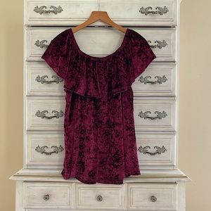 Vici Velvet Ruffle Top